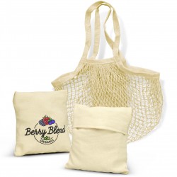 Cotton Mesh Foldaway Tote Bag