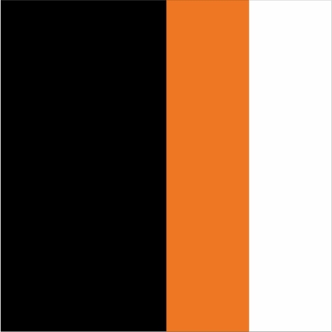 Black-Electic Orange-White